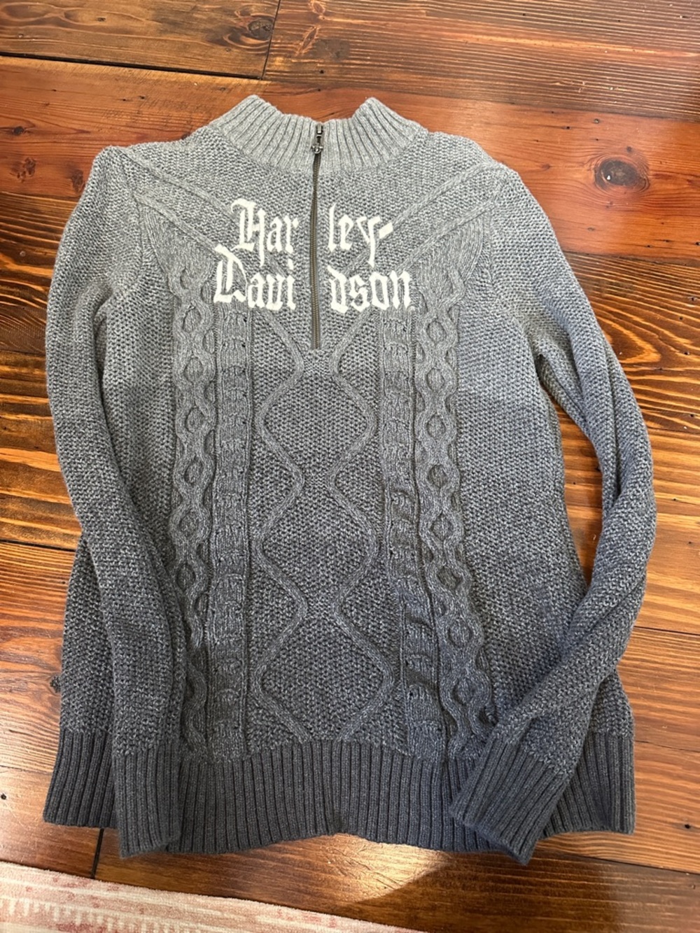 Harley-Davidson Charcoal Gray Cable Half-Zip Pullover